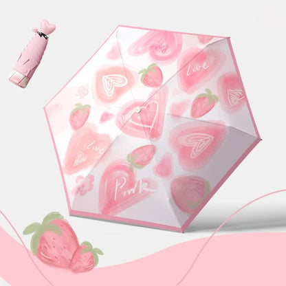 Petite Heart Compact Pocket Umbrella | For rains and sunny day | UV Protection