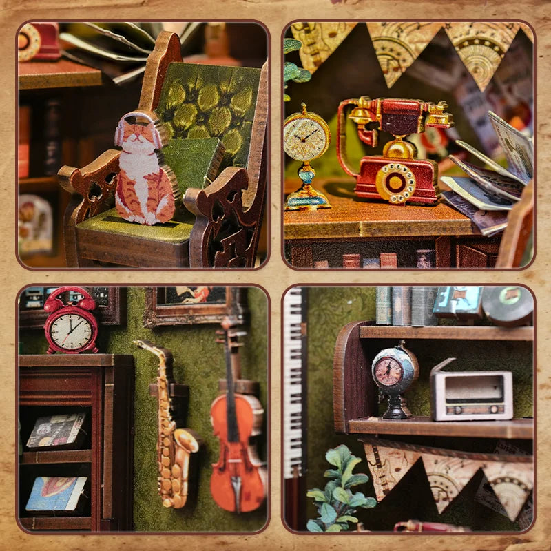 Memories Music Bookshop – DIY Bookstore Miniature Kit for your Bookshelf