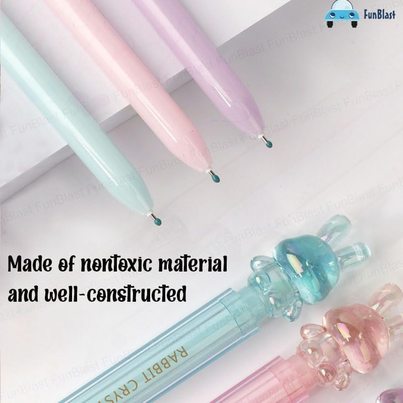 Crystal gel pen set of 3 | Rabbit/ Unicorn