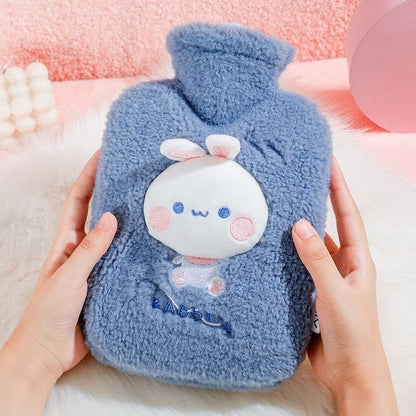 Kawaii Hot Water Bag with Fuzzy Cover