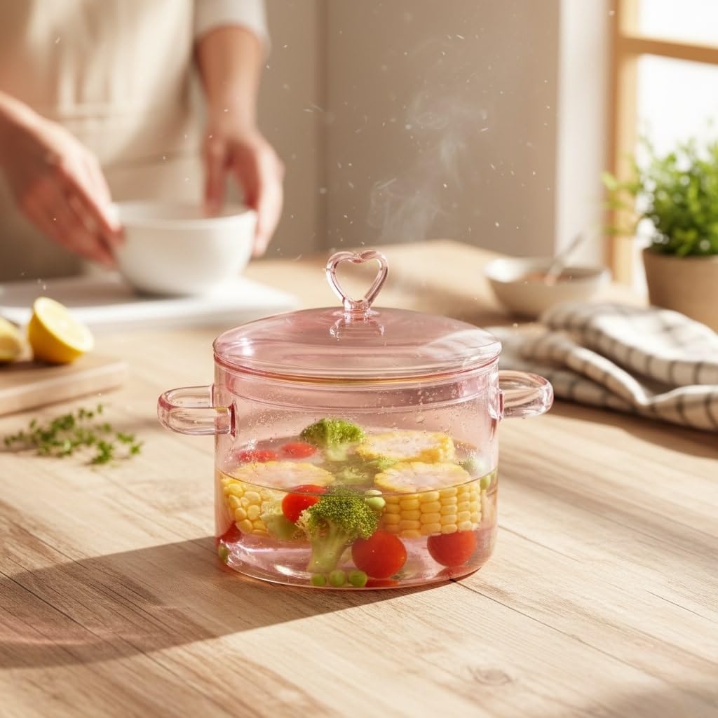 Love Simmer Borosilicate Glass Cooking Pot | 1.8 L