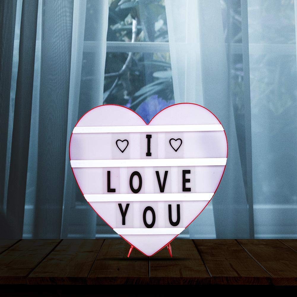 Heart Shaped LED DIY Letter Light Box Night Lamp