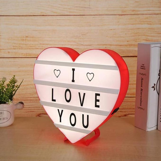 Heart Shaped LED DIY Letter Light Box Night Lamp