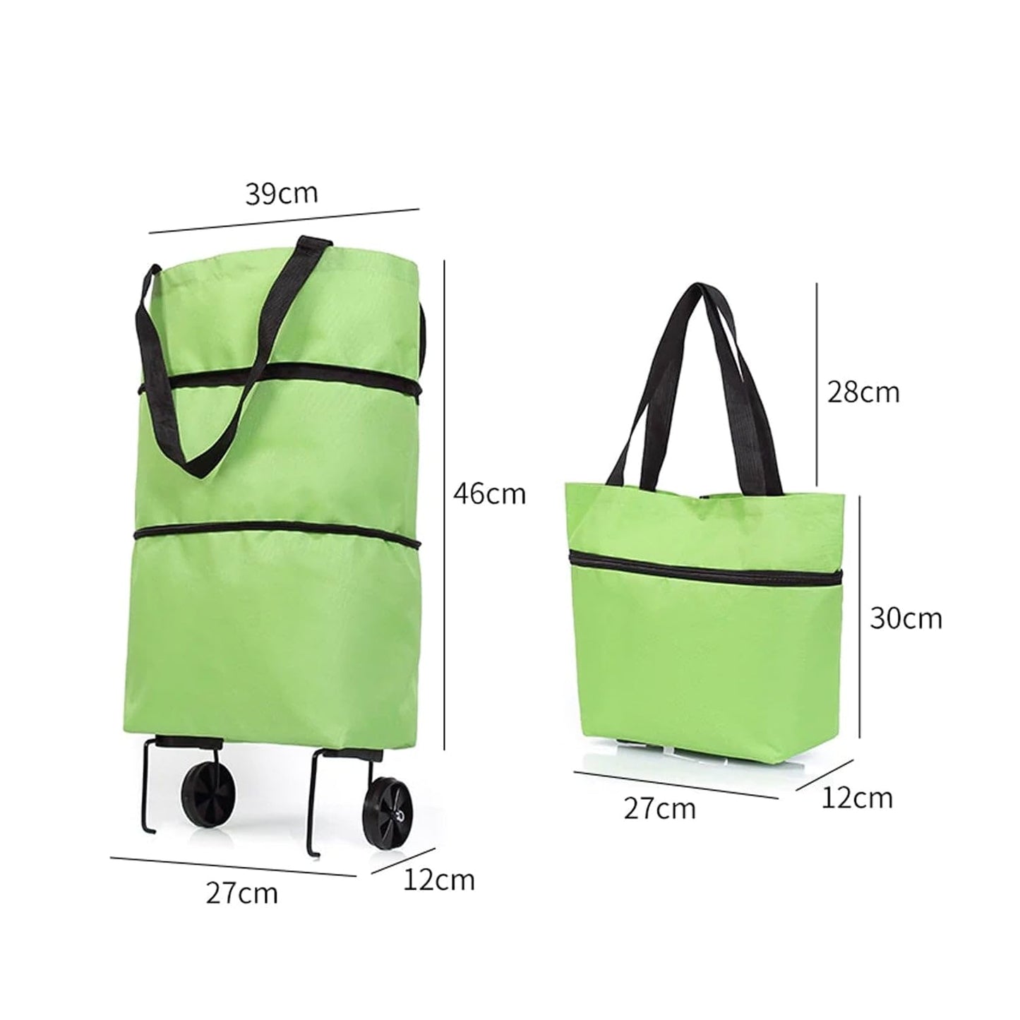 Tote & Roll Foldable trolley bag with wheels