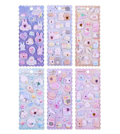 Kawaii Puffer Gems Sticker Set for Notebook Stationary