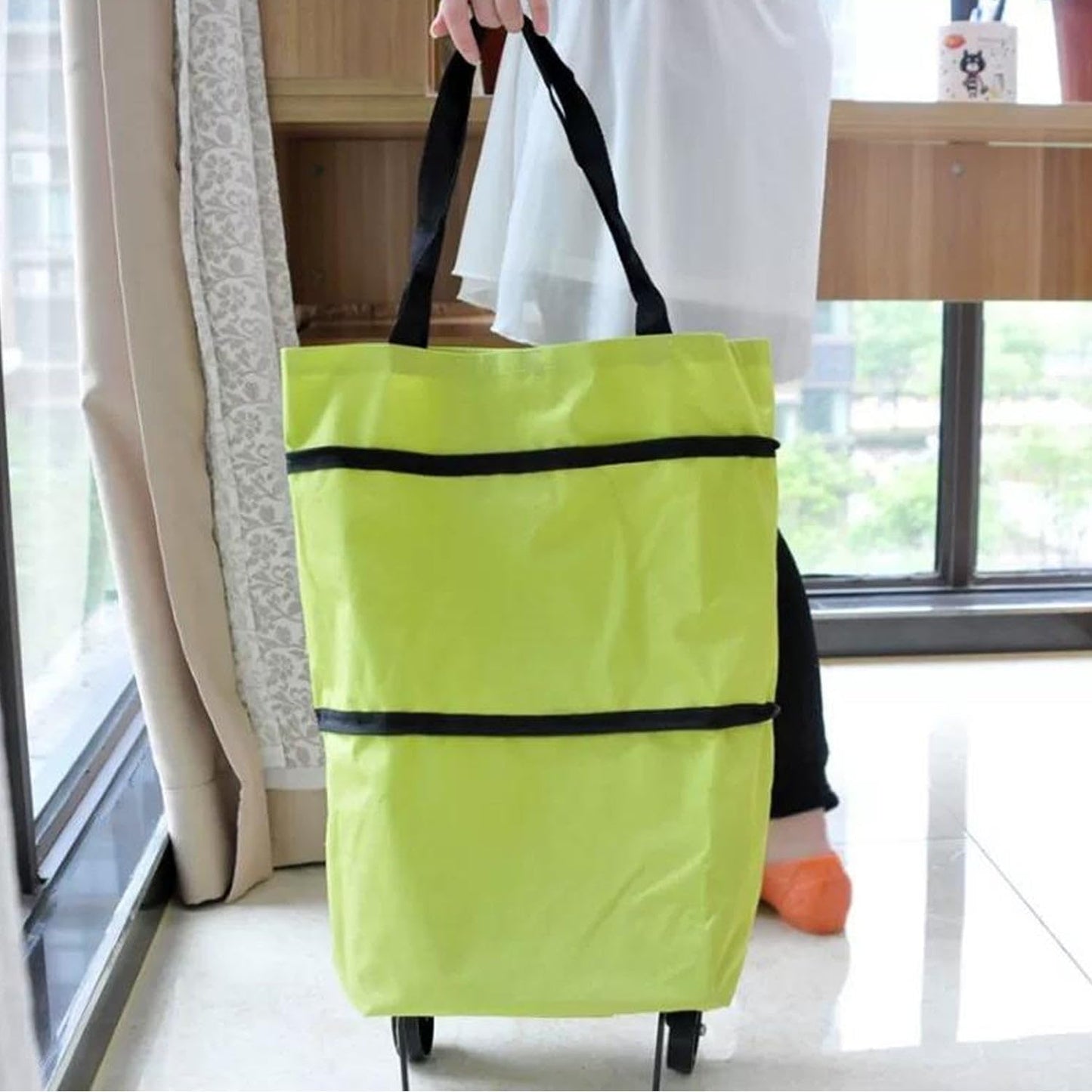 Tote & Roll Foldable trolley bag with wheels