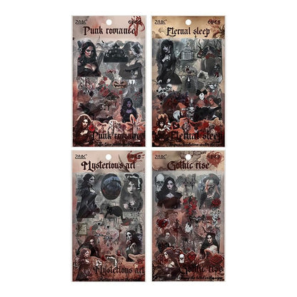 Whispers of the Night: Gothic Sticker Set (Punk Romance, Mysterious Art, Gothic Rise, Eternal Sleep)