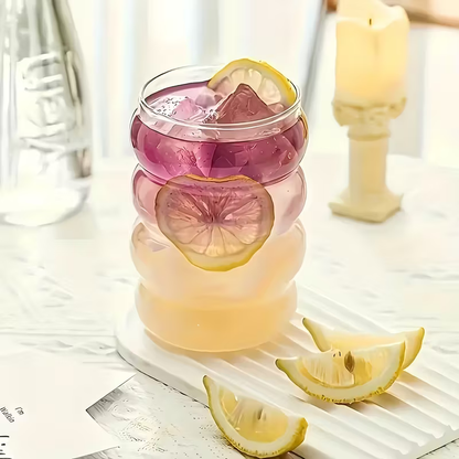 Soft Bubble Minimal Glass Tumbler | 450 ML