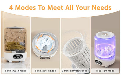 Blush Wash 3-in-1 Cordless Mini Portable Washing Machine with Spin Basket | 3 Litre