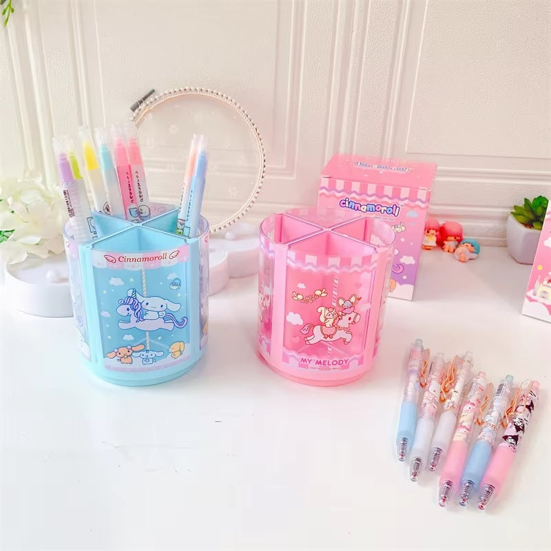 Kawaii Carousel Pastel Rotating Pen Holder