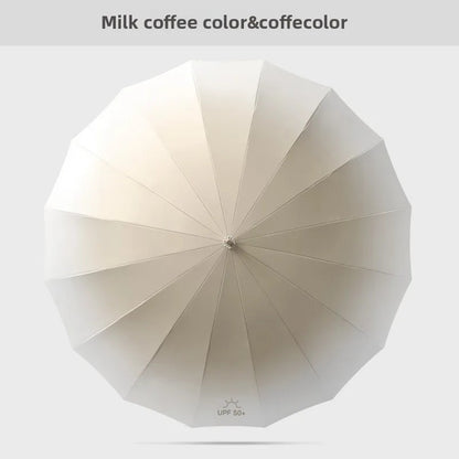 Fresh Gradient Semi Automatic Long Umbrella | UV & Rain Protection