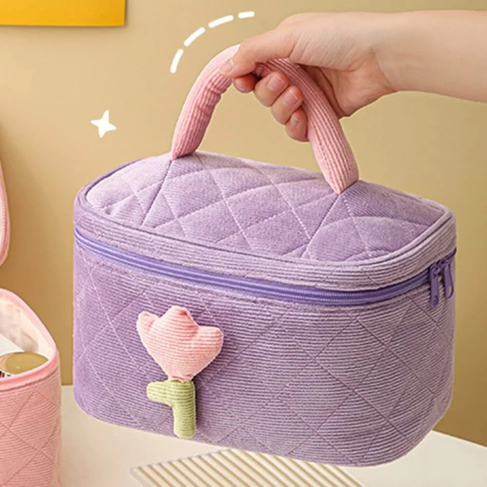 Cozy Tulip Korean Vanity Pouch