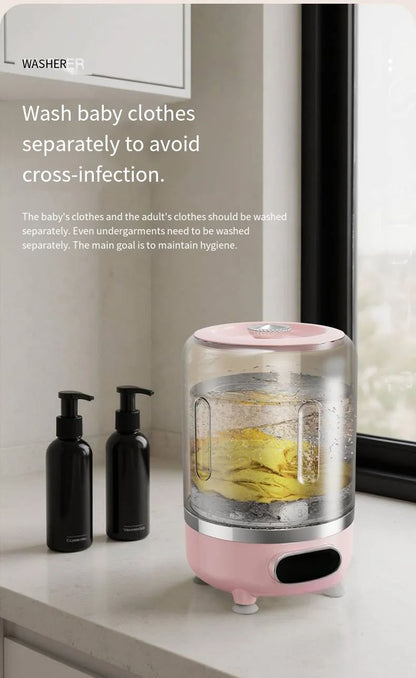 Blush Wash 3-in-1 Cordless Mini Portable Washing Machine with Spin Basket | 3 Litre