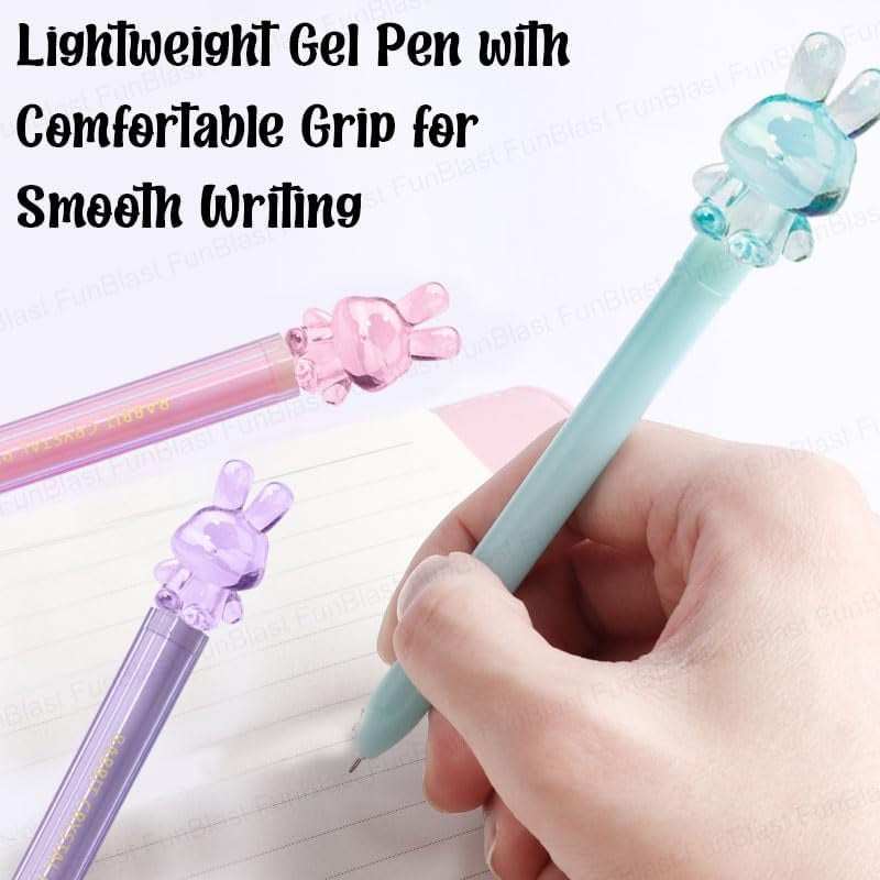 Crystal gel pen set of 3 | Rabbit/ Unicorn