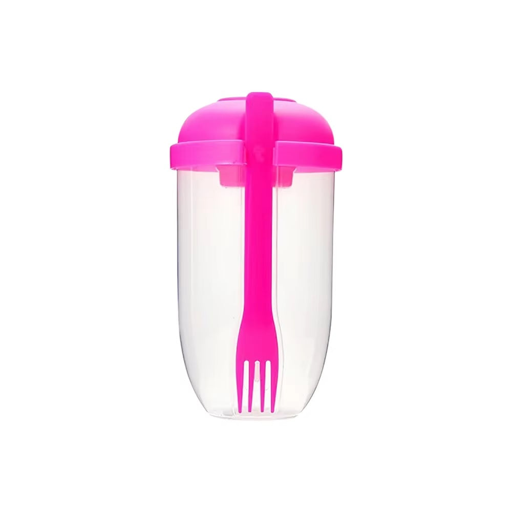 Grab & Go Fresh Salad Cup with Fork & Salad Dressing Holder