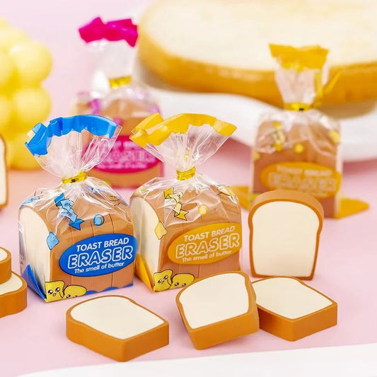 Mini Bread Slice Erasers (4 pcs in a set)