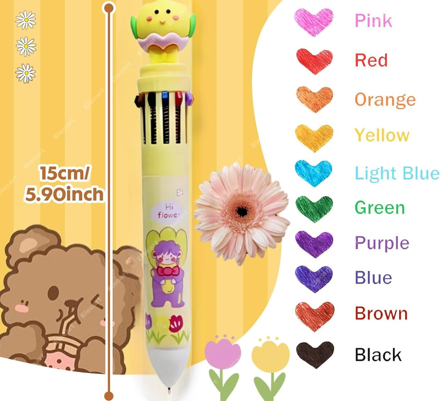 Petal Pops Multicolor 10 in 1 Pen | 0.5 mm