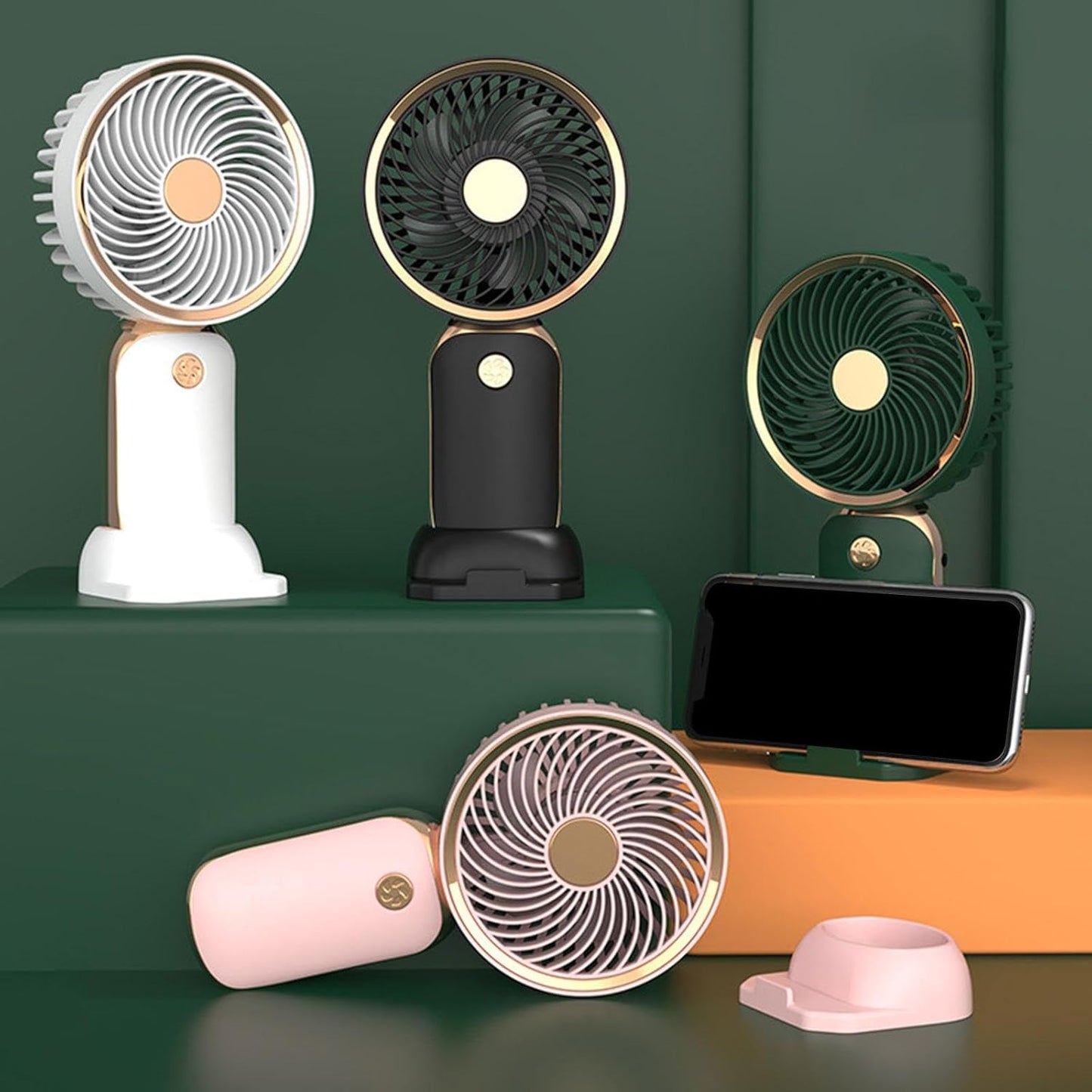 Cooly Pie Mini Fan – Portable, Handheld & Desktop Cooling Fan (USB Rechargeable)