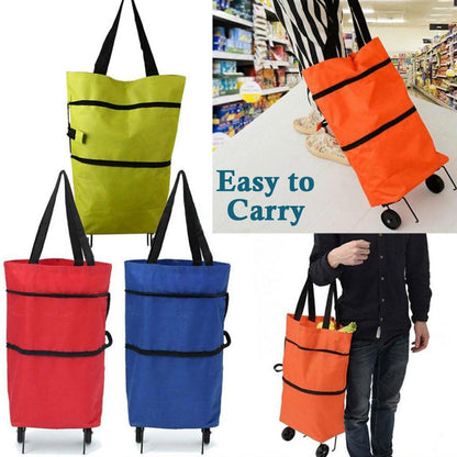 Tote & Roll Foldable trolley bag with wheels