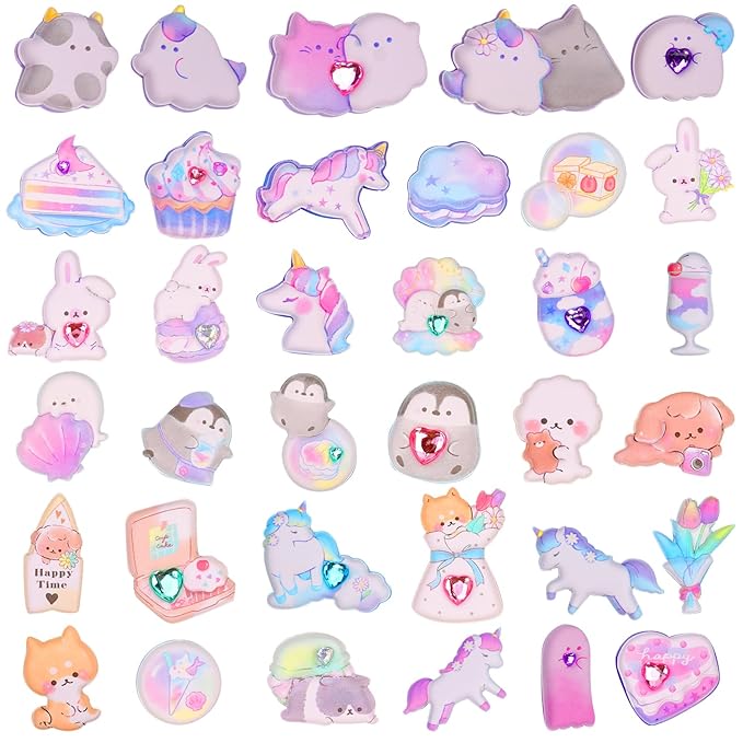 Puff & Sparkle Kawaii Stickers Set