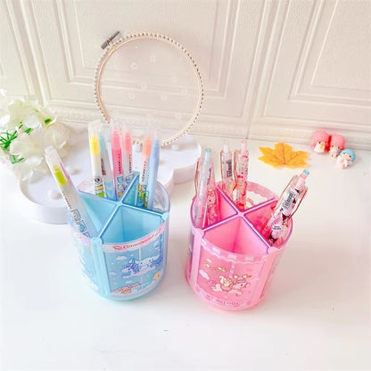 Kawaii Carousel Pastel Rotating Pen Holder