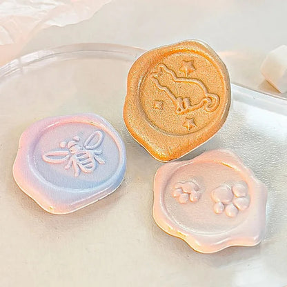 Pastel Faux Wax Seal Sticker Sheet | Set of 3