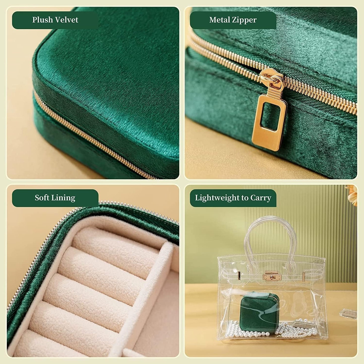 Regal Mini Velvet Travel Jewellery Storage Case