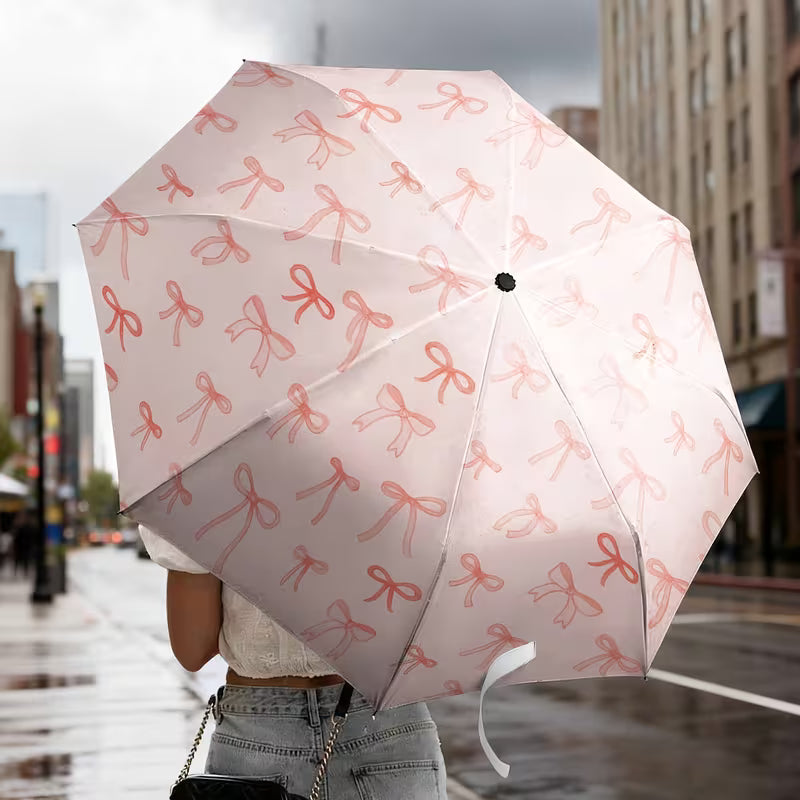 Blush Bows Umbrella | Automatic | UV & Rain Protection