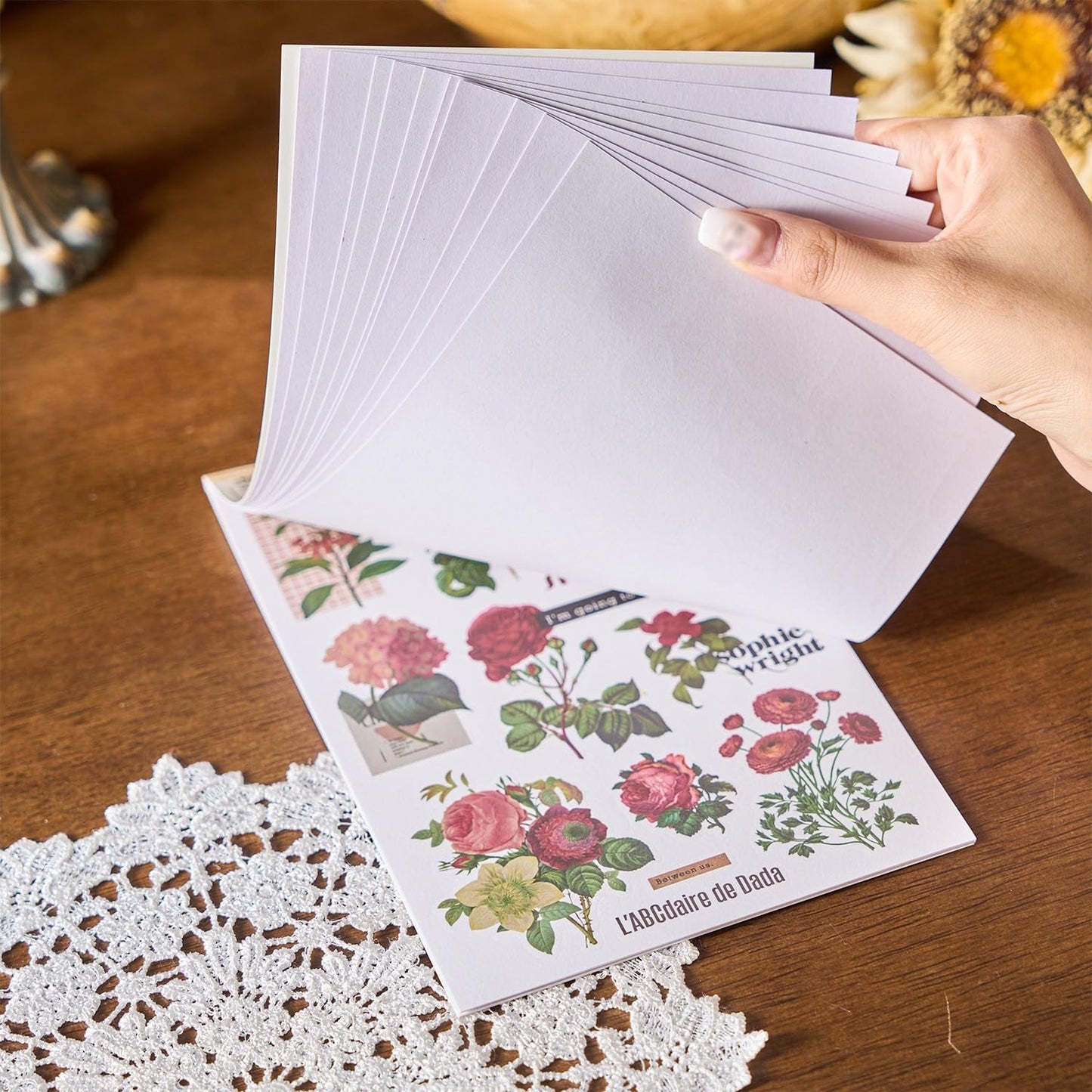 Timeless Whimsy: Vintage Illustrated Journaling Sticker Book with 20 sheets