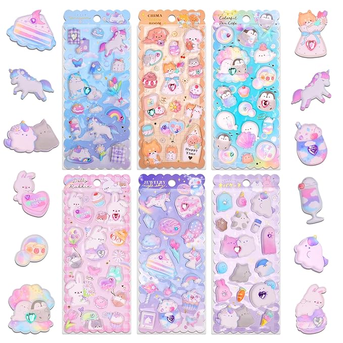 Puff & Sparkle Kawaii Stickers Set