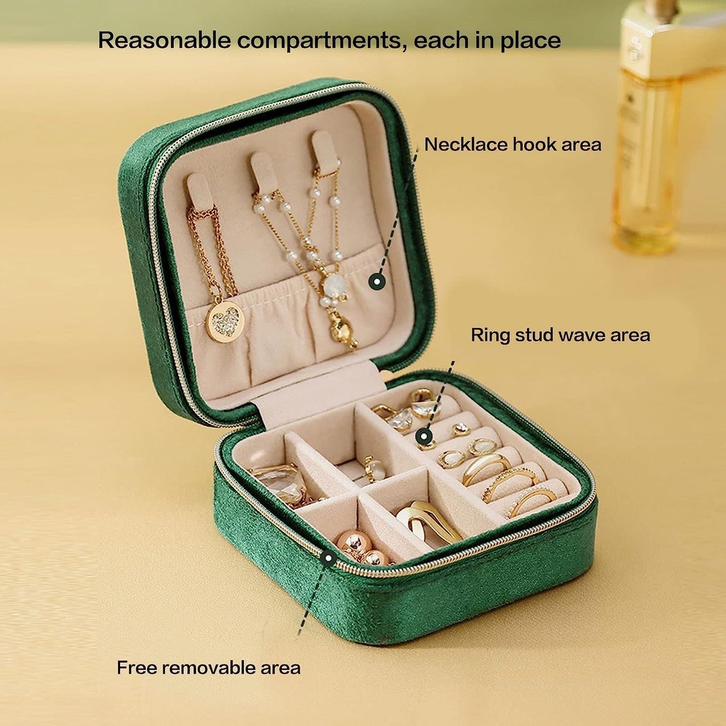 Regal Mini Velvet Travel Jewellery Storage Case