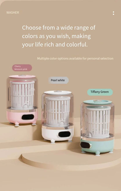 Blush Wash 3-in-1 Cordless Mini Portable Washing Machine with Spin Basket | 3 Litre