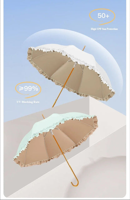Sweet Frill Semi Automatic Umbrella | UV and Rain protection