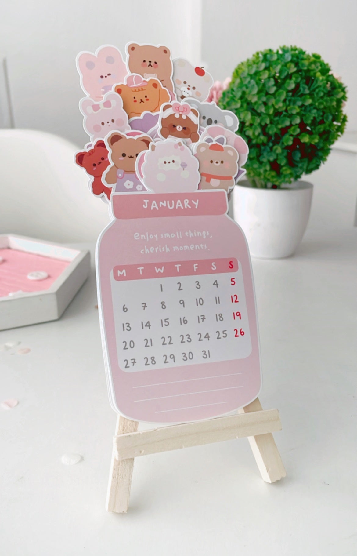 The Sweet Life 2025 Calendar Cards with Easel Stand | A6 Size | 4.1 x 5.8 inches