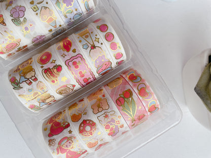 Sweet Whimsy Gold Foil Washi Tape Set (Pack of 20)