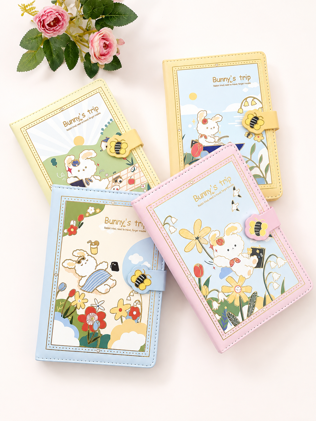 Bunny's Trip A5 Diary Journal with Magnetic Buckle & Bookmark
