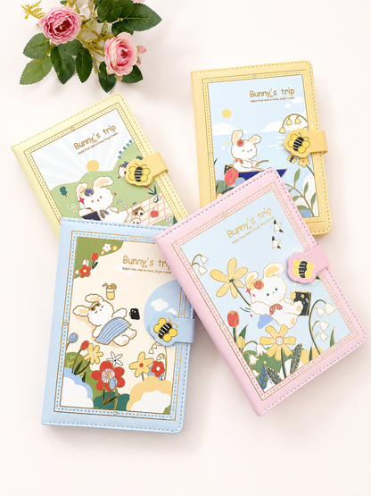 Bunny's Trip A5 Diary Journal with Magnetic Buckle & Bookmark