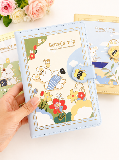 Bunny's Trip A5 Diary Journal with Magnetic Buckle & Bookmark