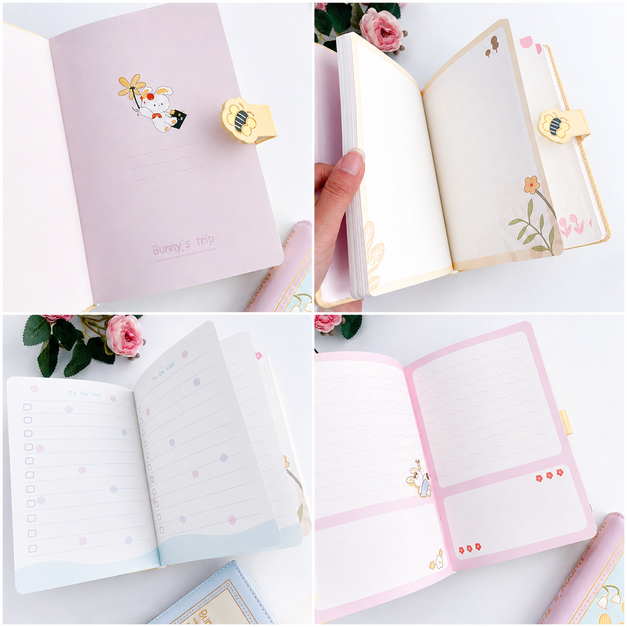 Bunny's Trip A5 Diary Journal with Magnetic Buckle & Bookmark