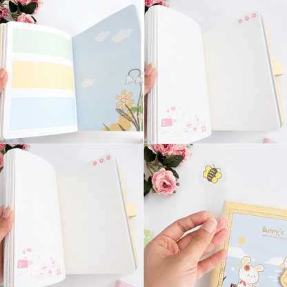 Bunny's Trip A5 Diary Journal with Magnetic Buckle & Bookmark
