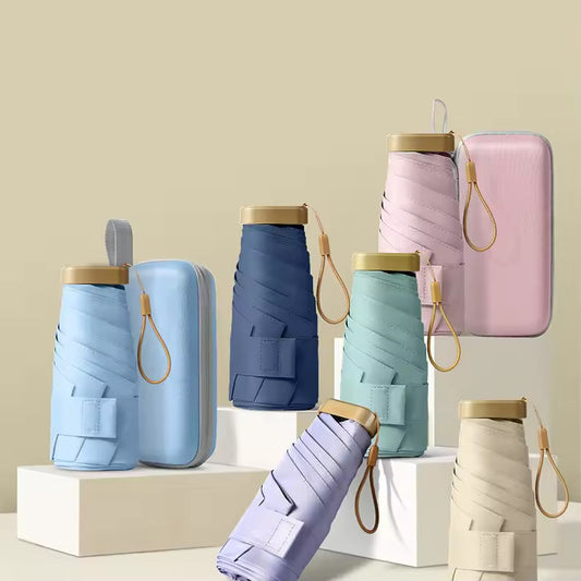 Subtle Shades Ultra compact pastel umbrella with case | For rains and sunny day | UV Protection