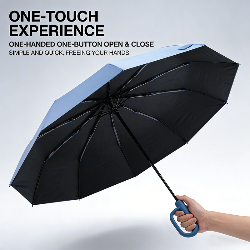 Solid Shade Automatic windproof umbrella with pouch | UV protection