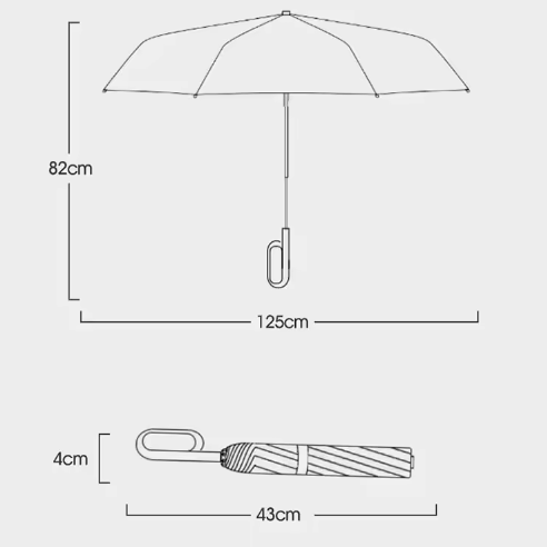 Solid Shade Automatic windproof umbrella with pouch | UV protection