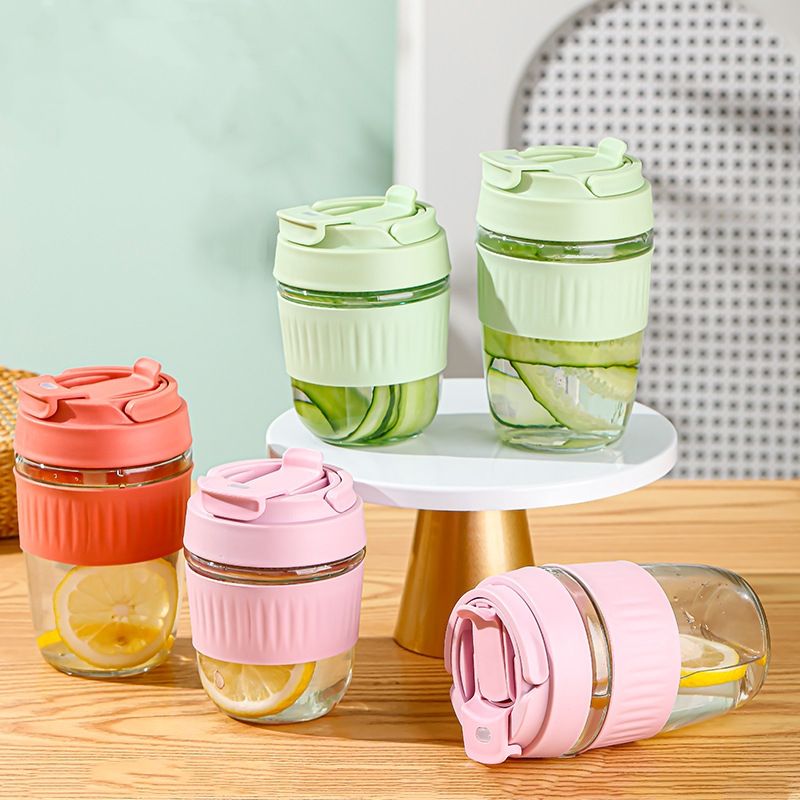 Pastel Dream Portable Glass Coffee Cup – 350 ml
