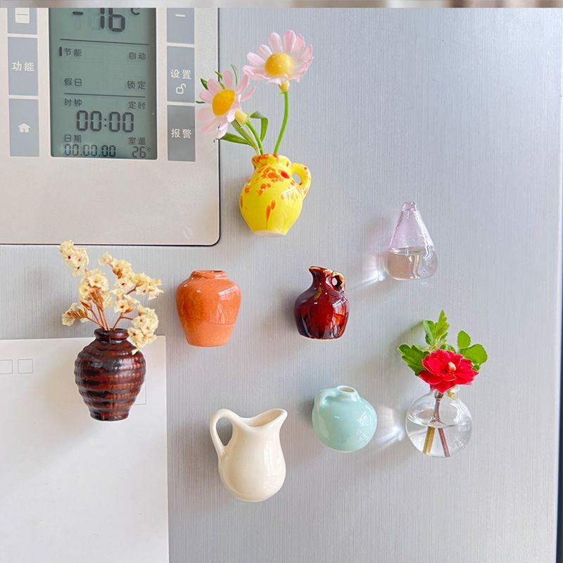 Petite Bloom Ceramic Vase Magnets (Set of 8)