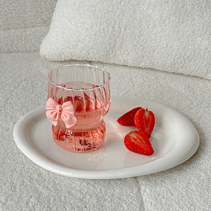 Pretty Bowknot Ribbed Pinteresty Glass | Borosilicate | 280 ml