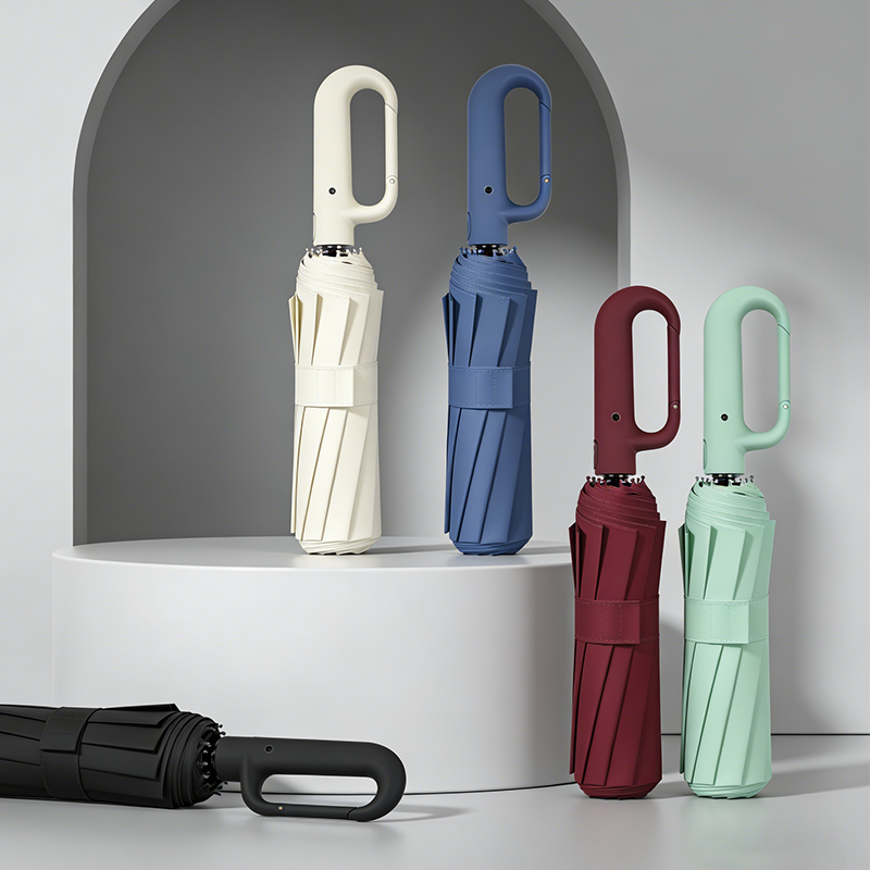 Solid Shade Automatic windproof umbrella with pouch | UV protection