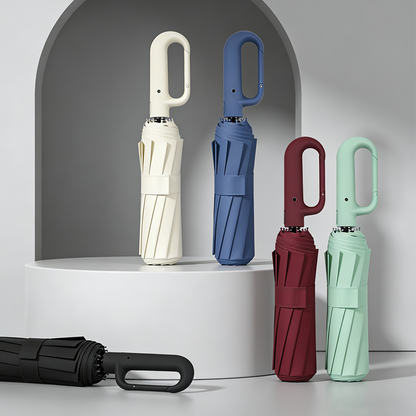 Solid Shade Automatic windproof umbrella with pouch | UV protection