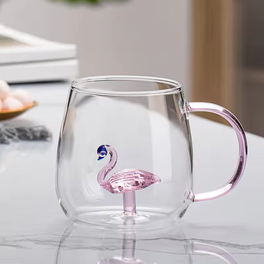 Enchanted Flamingo Glass Cup – 400ml