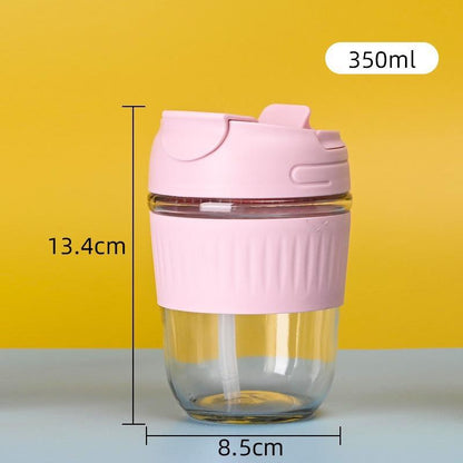 Pastel Dream Portable Glass Coffee Cup – 350 ml